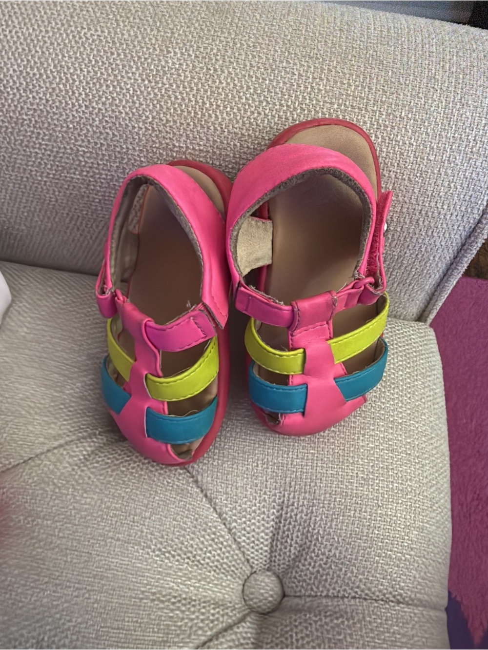 Ugg Kids Pink Multicolor Strap Sandals